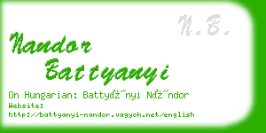 nandor battyanyi business card